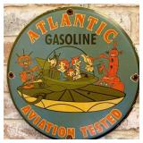 Atlantic Gasoline Aviation Tested 12-Inch Porcelai