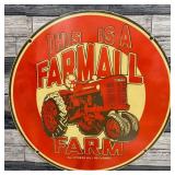 Farmall Farm Tractor Equipment Large Porcelain Ena