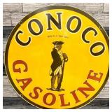 Conoco Gasoline Porcelain Enamel Sign (12in)