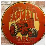 Farmall Farm Tractor Equipment Large Porcelain Ena