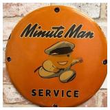 Minute Man Service Porcelain Enamel Sign (12in)