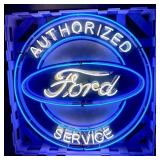 Ford Authorized Service Single-Sided Neon Porcelai