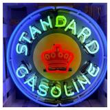 Standard Red Crown Gasoline Single-Sided Neon Porc
