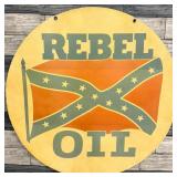 Rebel Oil Porcelain Enamel Sign -  Large 30-Inch M