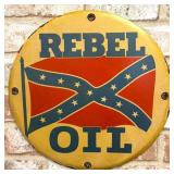 Rebel Oil Porcelain Enamel Sign (12in)
