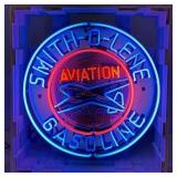 Smith-O-Lene Aviation Gasoline Neon Porcelain Sign