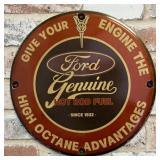 Ford Hot Rod Fuel Porcelain Enamel Sign (12in)