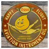 Esso Oil Drop Happy Flight Aviation Porcelain Enam