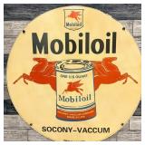 Mobiloil Socony Dual Pegasus Porcelain Enamel Sign