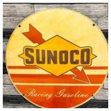 Sunoco Racing Gasoline Vintage Porcelain Enamel Si