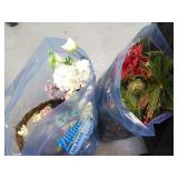 2 BAGS OF FLORAL ITEMS & DECOR