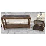 GLASS TOP SOFA TABLE AND END TABLE