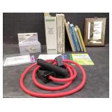 BOOKS,EXERCISE BAND,POWER CONVERTER & MORE