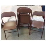 4 METAL PADDED FOLDING CHAIRS