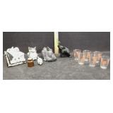 ELEPHANT ITEMS, SHOT GLASSES  & MORE