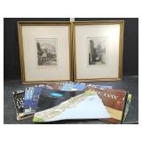 FRAMED PRINTS & VTG JFK MAGAZINES