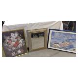 2  PICTURES & SQUARE MIRROR