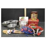 DOG SUPPLIES,BOWLS,LEASH,BRUSH,TOYS & MORE