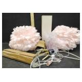 1 STANDING LAMP & 2 HANGING LAMPS