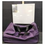 (2) 18X24 CANVASES & ROLLING DUFFLE