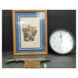 KY WILDCAT PRINT,WALL CLOCK & FISH DECOR