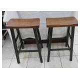2 WOODEN BAR STOOLS