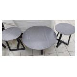 STONE TOP COFFEE TABLE AND 2 END TABLES