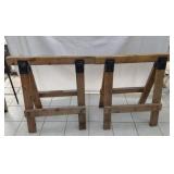 2 WOODEN SAW HORSES