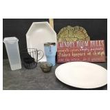 SERVING PLATTERS,LAUNDRY SIGN & MORE