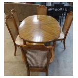 TABLE, 6 CHAIRS, LEAF, AND PAD THE 6 SIXTH CHAIR