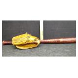 LOUISVILLE SLUGGER BASEBALL BAT & GLOVE, REDBIRDS
