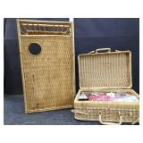 SEWING BOX WITH CONTENTS & BED TRAY