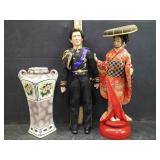 DOLLS,PRINCE CHARLES,ORIENTAL GIRL & VASE