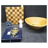 SOLID BRASS DOOR KNOCKER,WOODEN SALAD BOWL & MORE