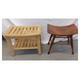 2 WOODEN STOOLS
