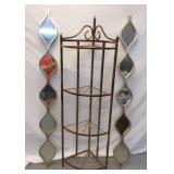 METAL CORNER SHELF & MIRRORED WALL DECOR