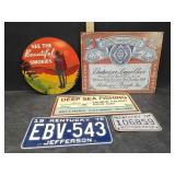 METAL SIGNS,LICENSE PLATES,BUDWEISER