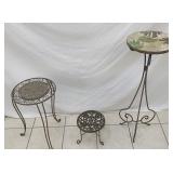 3 METAL PLANT STANDS