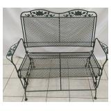 WROUGHT IRON 2 SEAT BENCH GLIDER
