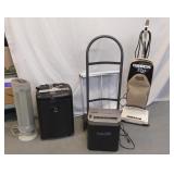 DOLLY, 2 PAPER SHREDDERS, VACUUM, AND MORE