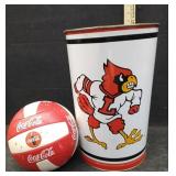 U OF L WASTE CAN & COKE A COLA SOCCER BALL
