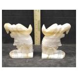 VTG CARVED MARBLE BOOKENDS