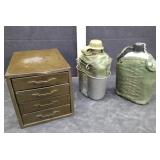 2 CANTEENS & METAL PARTS STORAGE