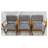 3 CHAIRS ON WHEELS