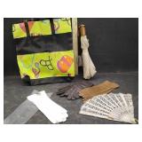 TOTES UMBRELLA, FAN, 3 PR LADIES GLOVES, BEACH BAG
