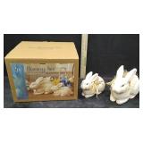 2 PC BUNNY SET WITH CRACKLE FINISH