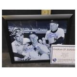 FORD, BERRA, MANTLE SIGNED PHOTOGRAPH WITH COA