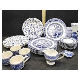 MISC BLUE & WHITE DISHES, PIER1, BRISTLE HOUSE,