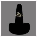 10K Yellow Gold & Diamond Cluster Ring