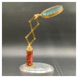 Vintage Adjustable Magnifying Glass On Stand